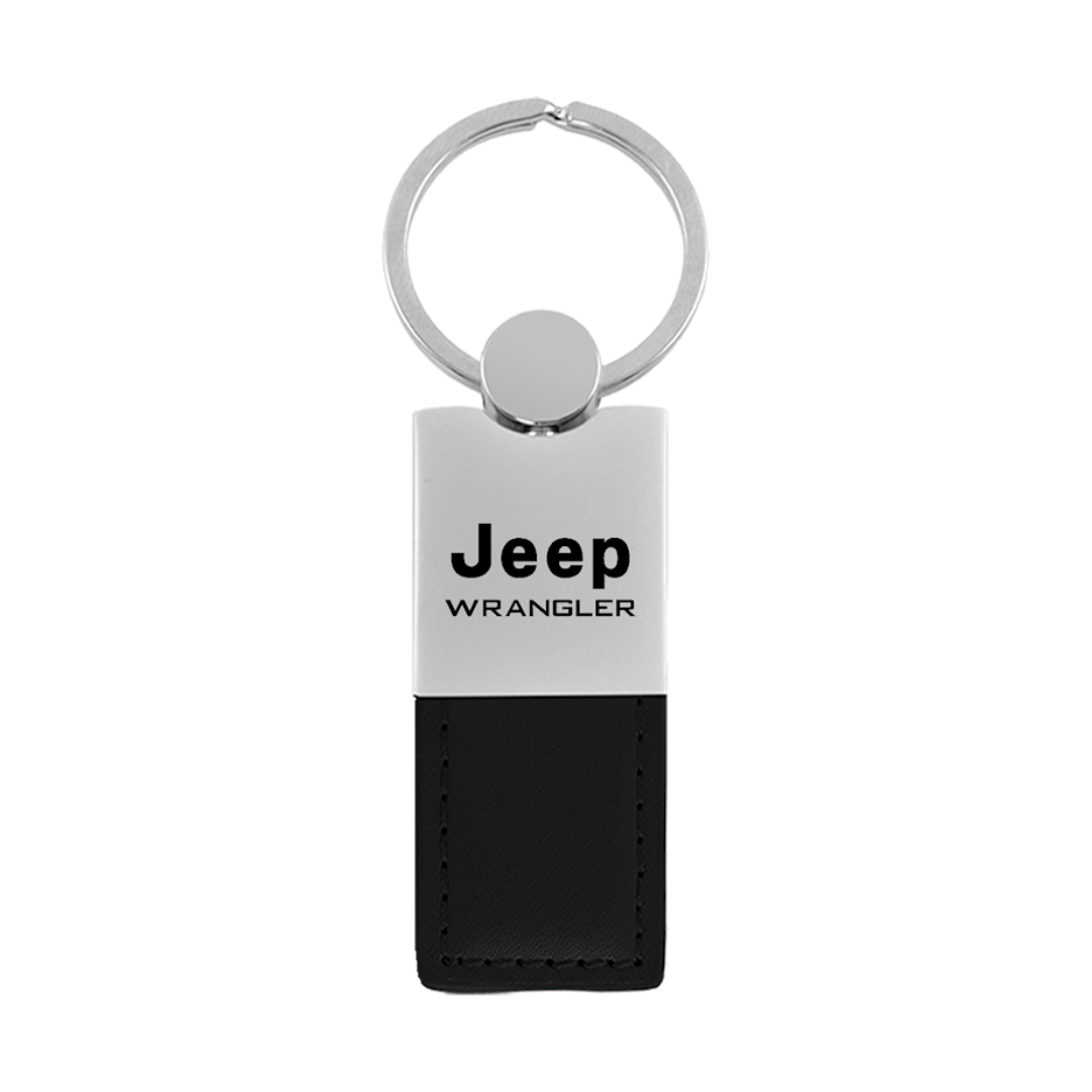 wrangler-duo-leather-chrome-key-fob-black-35523-classic-auto-store-online