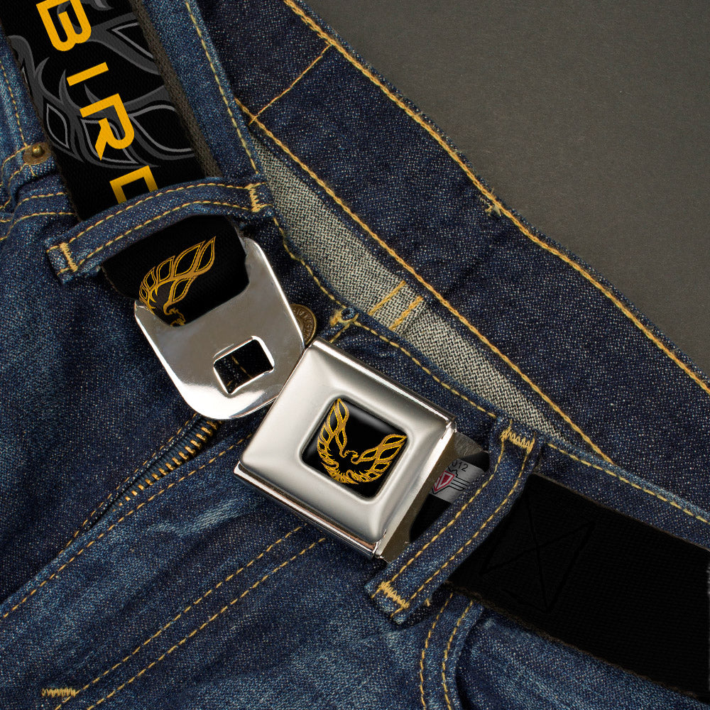 Pontiac Firebird Logo Black Gold Seatbelt Belt