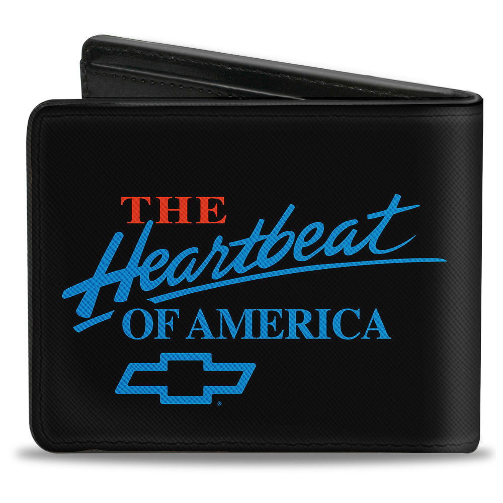 Chevy Bowtie The Heartbeat of America Black Bi-Fold Wallet