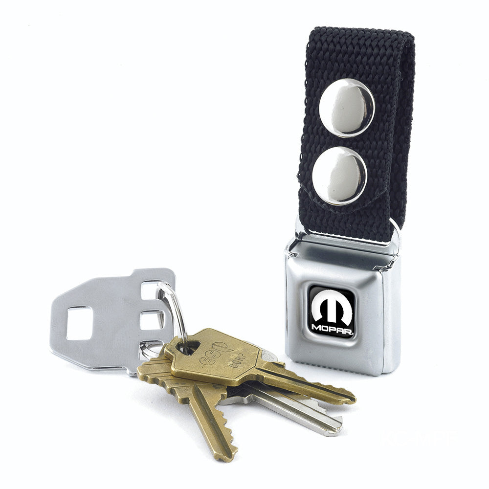 Mopar Logo Black & White Keychain