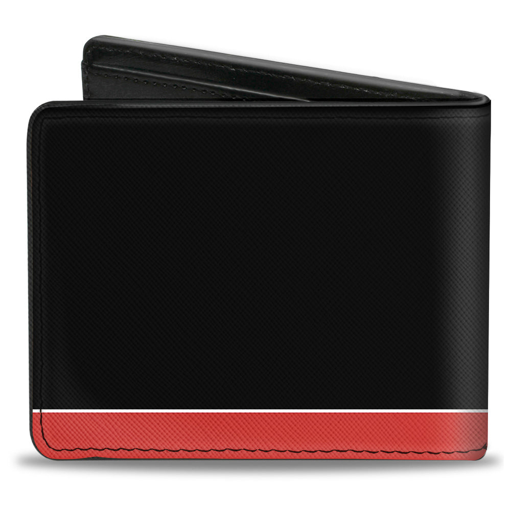 Dodge Challenger R/T Emblem Stripe Black & Red Bi-Fold Wallet