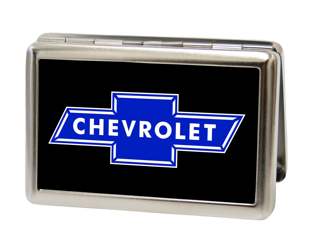 Chevy Bowtie Black & Blue Business Card Holder - Large