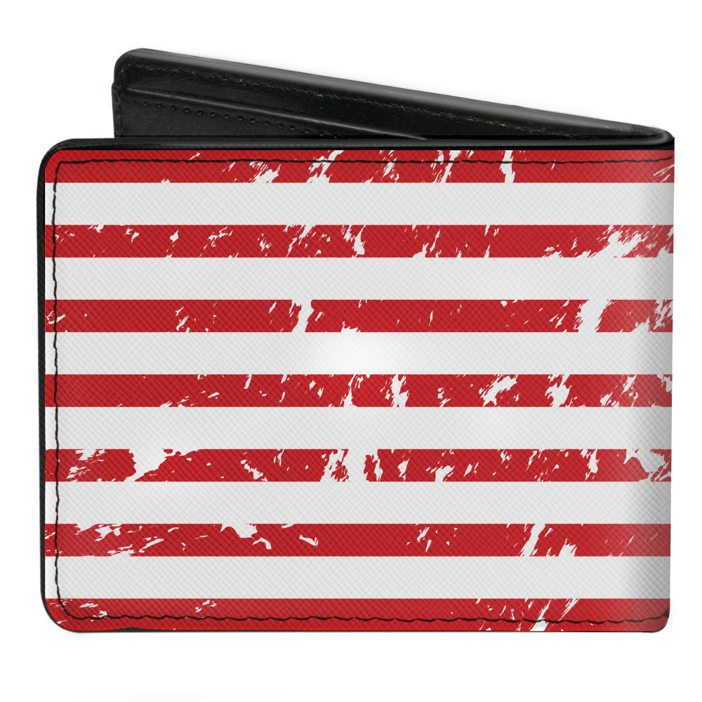 Ford Script American Flag Weathered Red White & Blue Bi-Fold Wallet