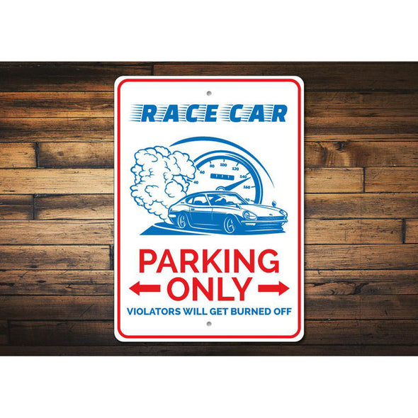 Race Car Parking Only - Aluminum Sign