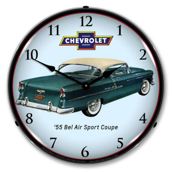 1955 Chevrolet Bel Air Sport Coupe Lighted Wall Clock