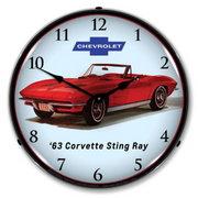 1963-c2-corvette-sting-ray-convertible-lighted-wall-clock