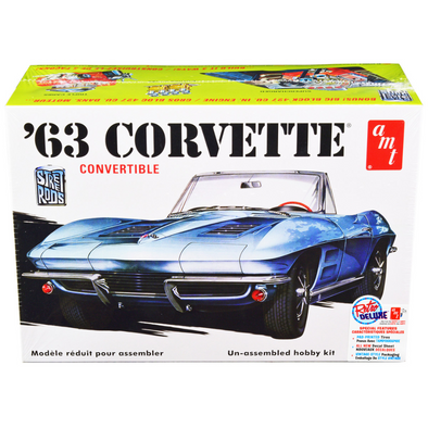 1963 Corvette Convertible 3-in-1 Skill 2 1/25 Model Kit by AMT