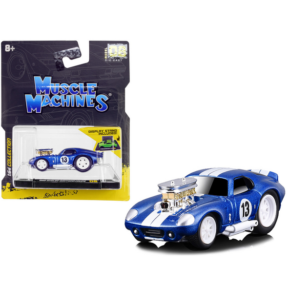 1965 Shelby Daytona Coupe #13 Blue Metallic 1/64 Diecast Model Car by Muscle Machines