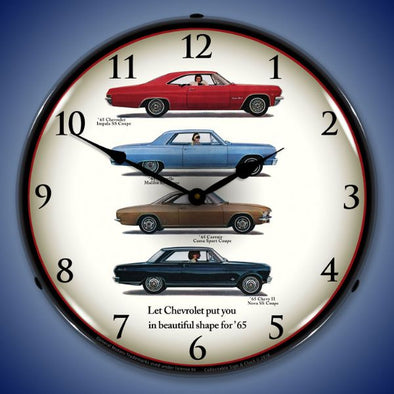 1965-chevrolet-lineup-lighted-clock