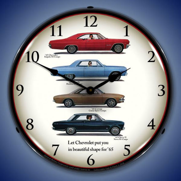 1965 Chevrolet Lineup Lighted Clock