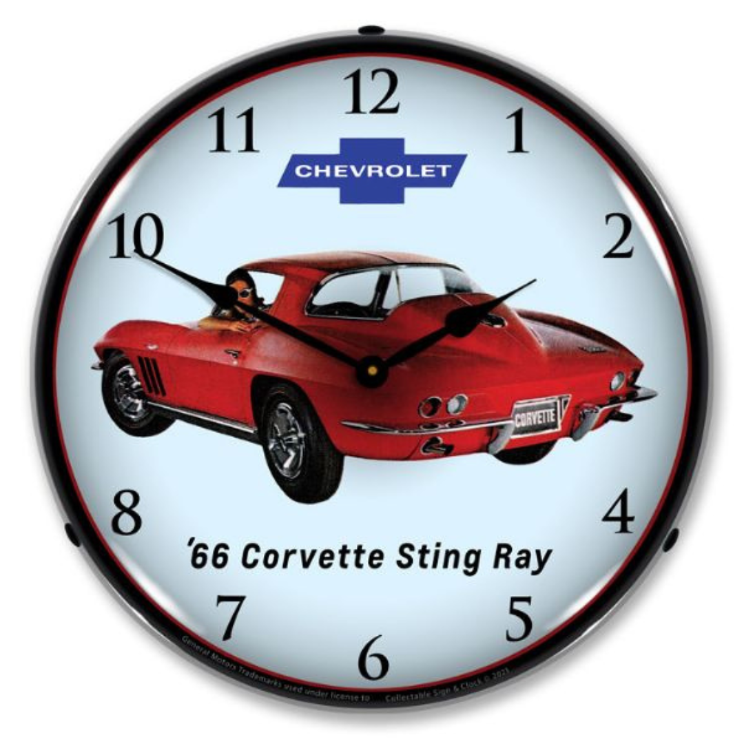 1966-c2-corvette-sting-ray-lighted-wall-clock