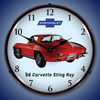 1966 C2 Corvette Sting Ray Lighted Wall Clock