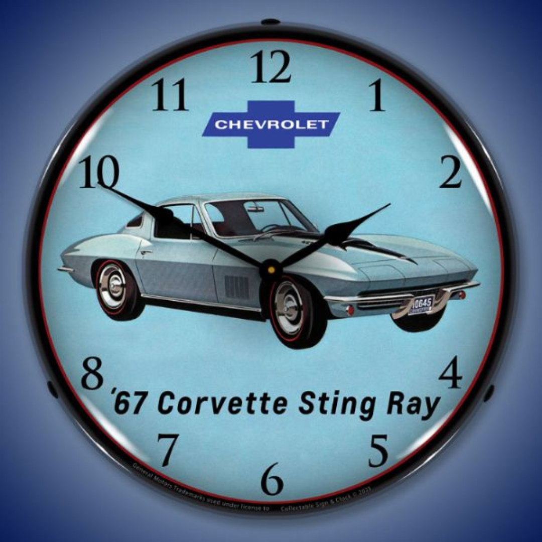 1967-c2-corvette-sting-ray-lighted-wall-clock