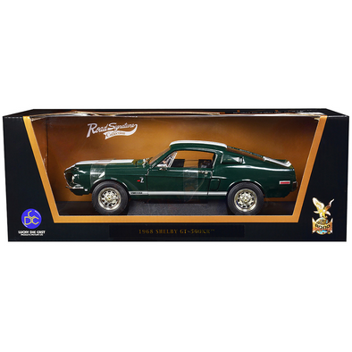1968-shelby-gt500-kr-ford-mustang-dark-green-1-18-diecast-model-car-by-road-signature