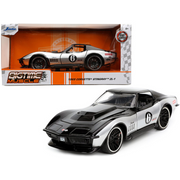1969-c3-corvette-stingray-zl-1-black-silver-bigtime-muscle-1-24-diecast-model-car-by-jada