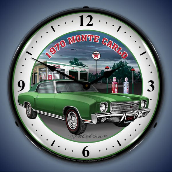 1970 Monte Carlo Green Lighted Clock