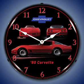 1980 C3 Corvette Lighted Wall Clock