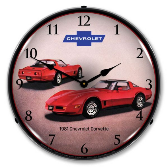 1981 C3 Corvette Lighted Wall Clock