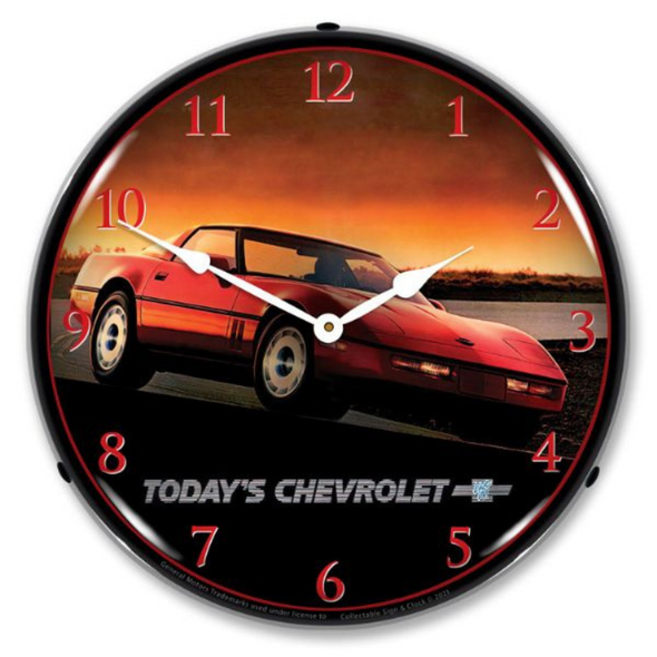 1985-corvette-todays-chevrolet-lighted-clock