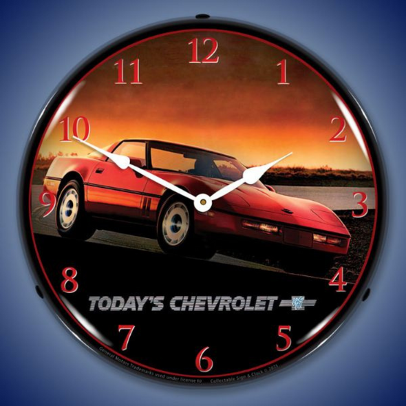 1985-corvette-todays-chevrolet-lighted-clock