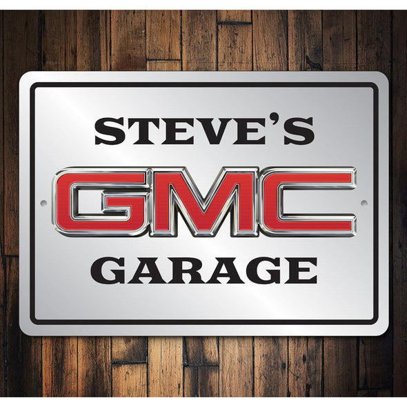 Personalized GMC Garage - Aluminum Sign