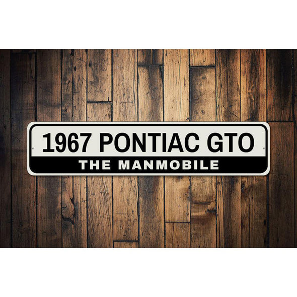Personalized Pontiac GTO Manmobile - Aluminum Street Sign