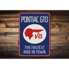 Pontiac GTO The Fastest Ride in Town - Aluminum Sign