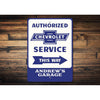 Personalized Chevrolet Authorized Service - Aluminum Sign