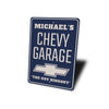 Personalized Chevy Garage The Guy Hideout - Aluminum Sign