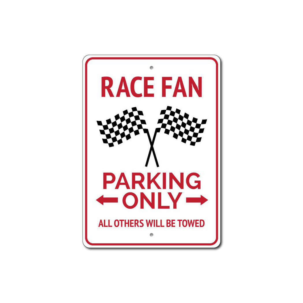 race-fan-parking-only-aluminum-sign