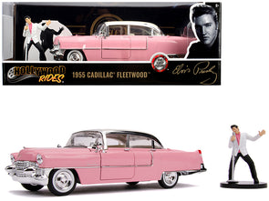 1955 Cadillac Fleetwood Pink w/ Elvis Presley Figurine 1/24 Diecast