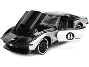 1969-c3-corvette-stingray-zl-1-black-silver-bigtime-muscle-1-24-diecast-model-car-by-jada