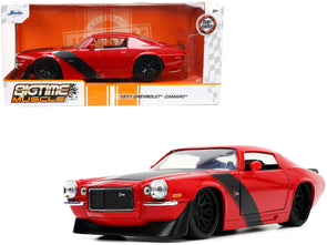 1971-chevrolet-camaro-z-28-red-with-matt-black-stripes-bigtime-muscle-series-1-24-diecast-model-car-by-jada