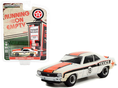 1969 Chevrolet Camaro RS #18 White with Stripes (Dirty Version) "Texaco" "Running on Empty" Series 14 1/64 Diecast Model Car by Greenlight