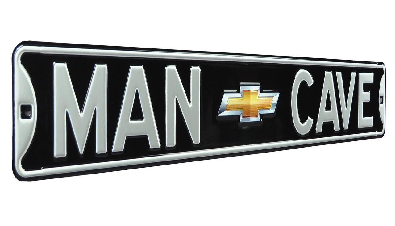 chevy-man-cave-gold-bowtie-black-steel-street-sign