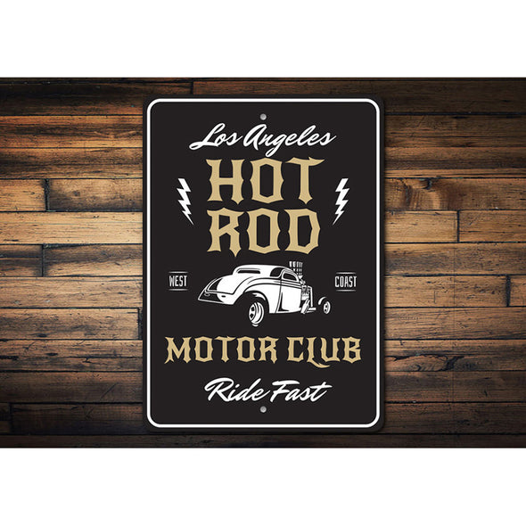 Personalized Hot Rod Motor Club - Aluminum Sign