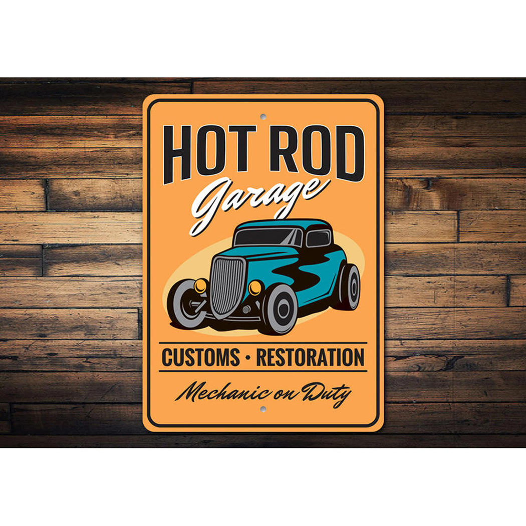 hot-rod-garage-mechanic-on-duty-aluminum-sign