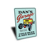 Personalized Garage Cold Beer & Hot Rods - Aluminum Sign