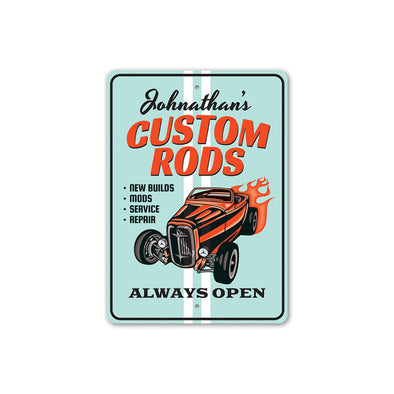 Personalized Custom Rods Shop - Aluminum Sign