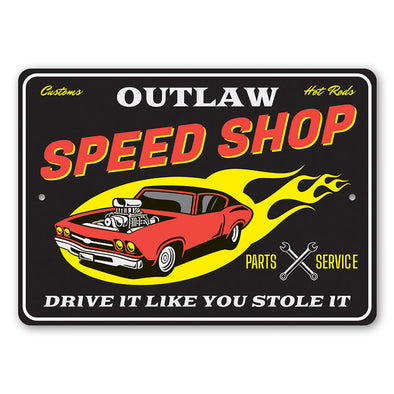Outlaw Speed Shop - Aluminum Sign