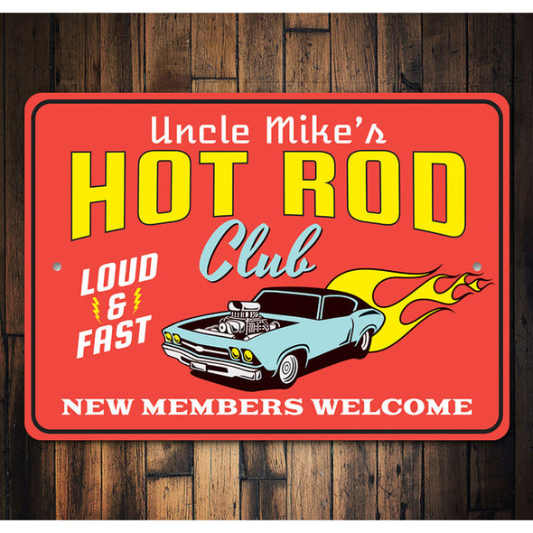 personalized-hot-rod-club-loud-fast-aluminum-sign