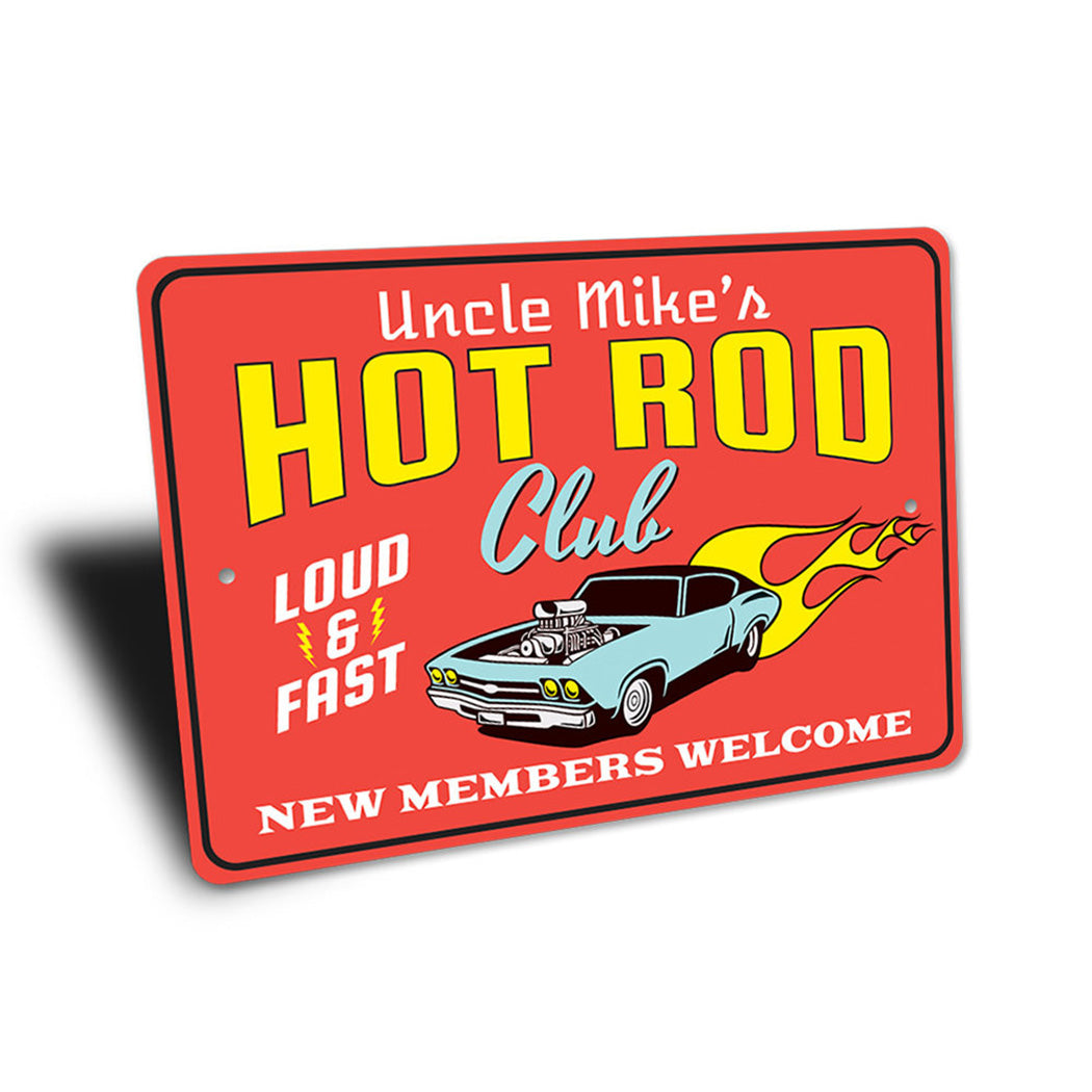 personalized-hot-rod-club-loud-fast-aluminum-sign