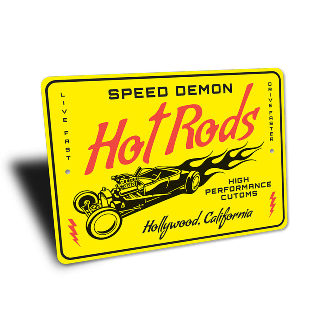 personalized-speed-demon-hot-rods-sign-aluminum-sign