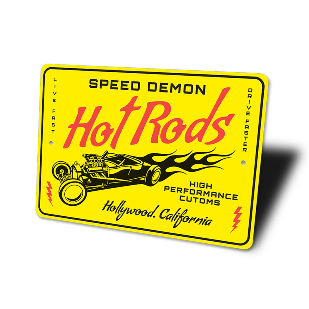 personalized-speed-demon-hot-rods-sign-aluminum-sign