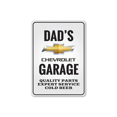 Personalized Dad's Chevrolet Garage - Aluminum Sign