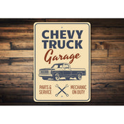 chevy-truck-garage-mechanic-on-duty-aluminum-sign