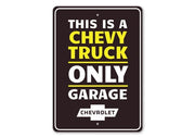 chevy-trucks-only-garage-aluminum-sign