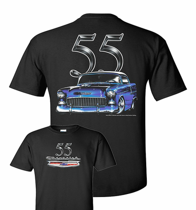 55 Chevrolet Bel Air Men's T-Shirt - Black