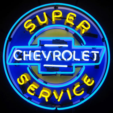 Super Chevrolet Service 36" Chevy Neon Sign with Backing