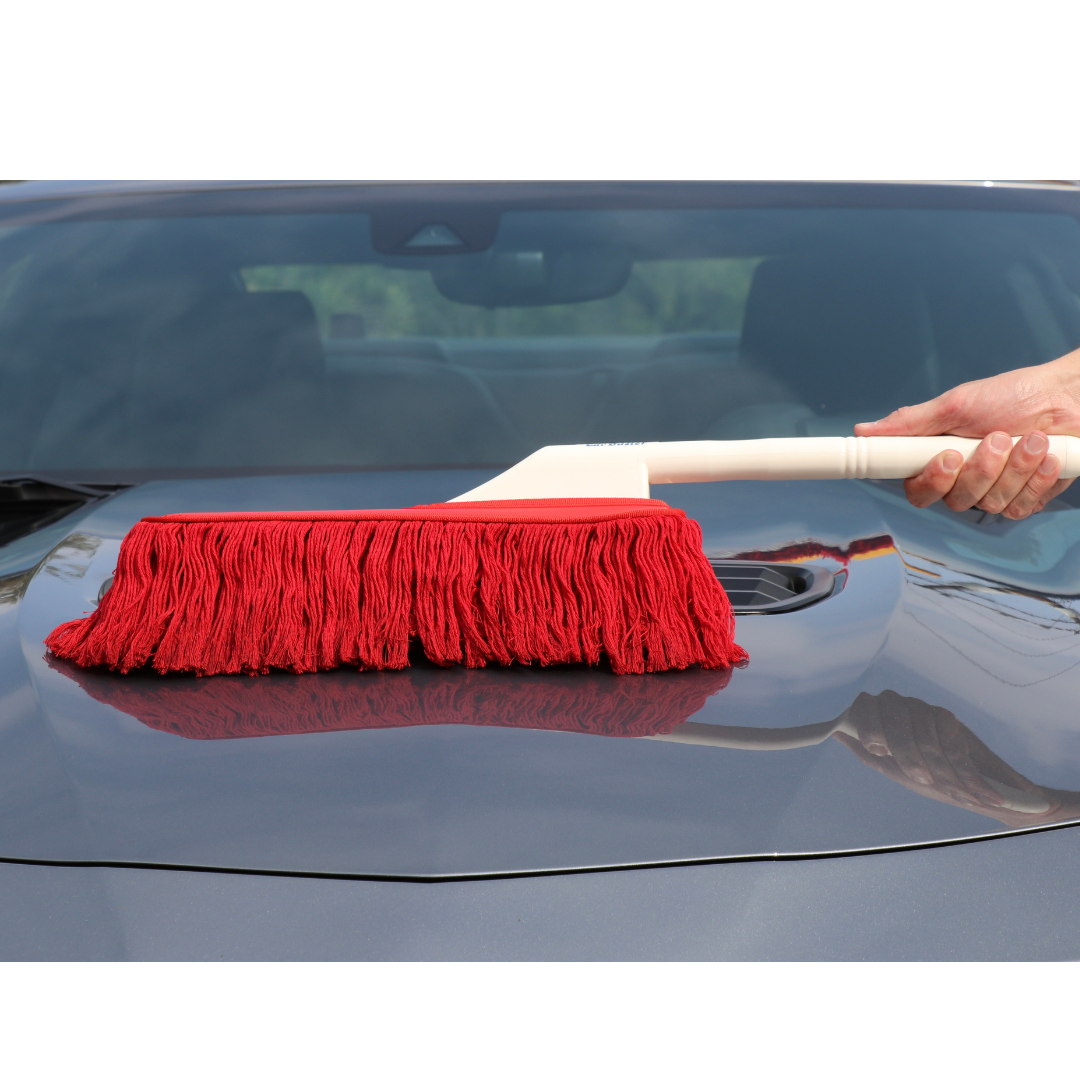 California Car Duster 62445 Kit Di Dettaglio – Spolverino Per Esterni E Dash Duster Per Interni, Con Custodia, Manico In Plastica, Trattato Con Cera